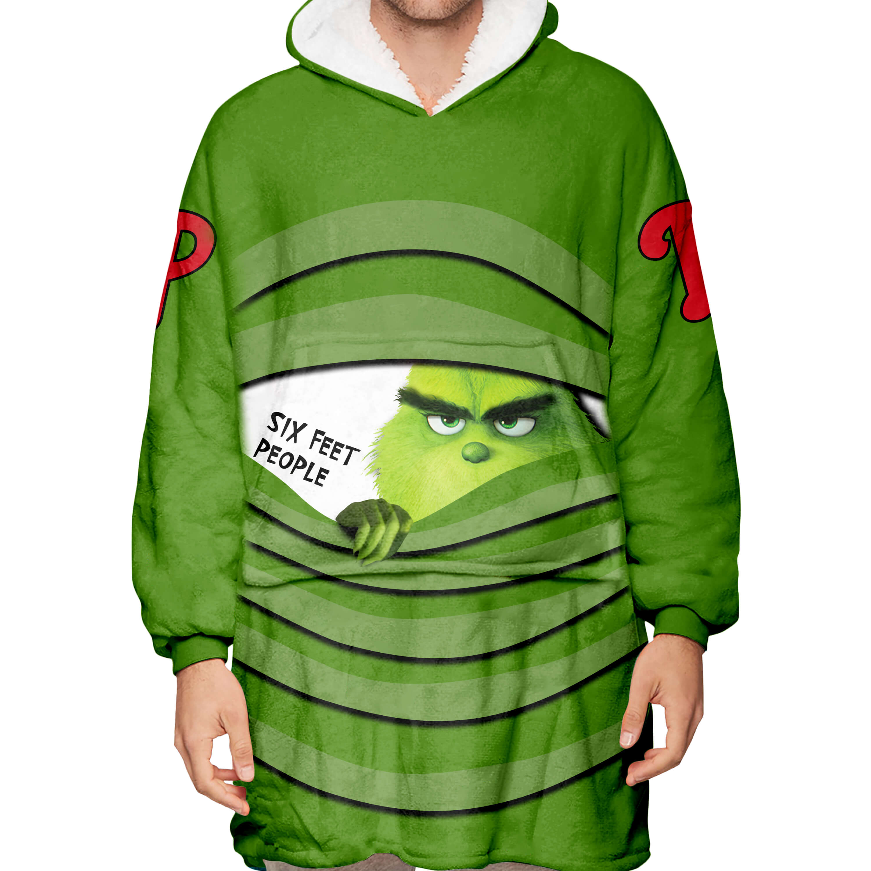 The Grinch – Six Feet People – Philadelphia Phillies - Oodie Blanket - Image 3