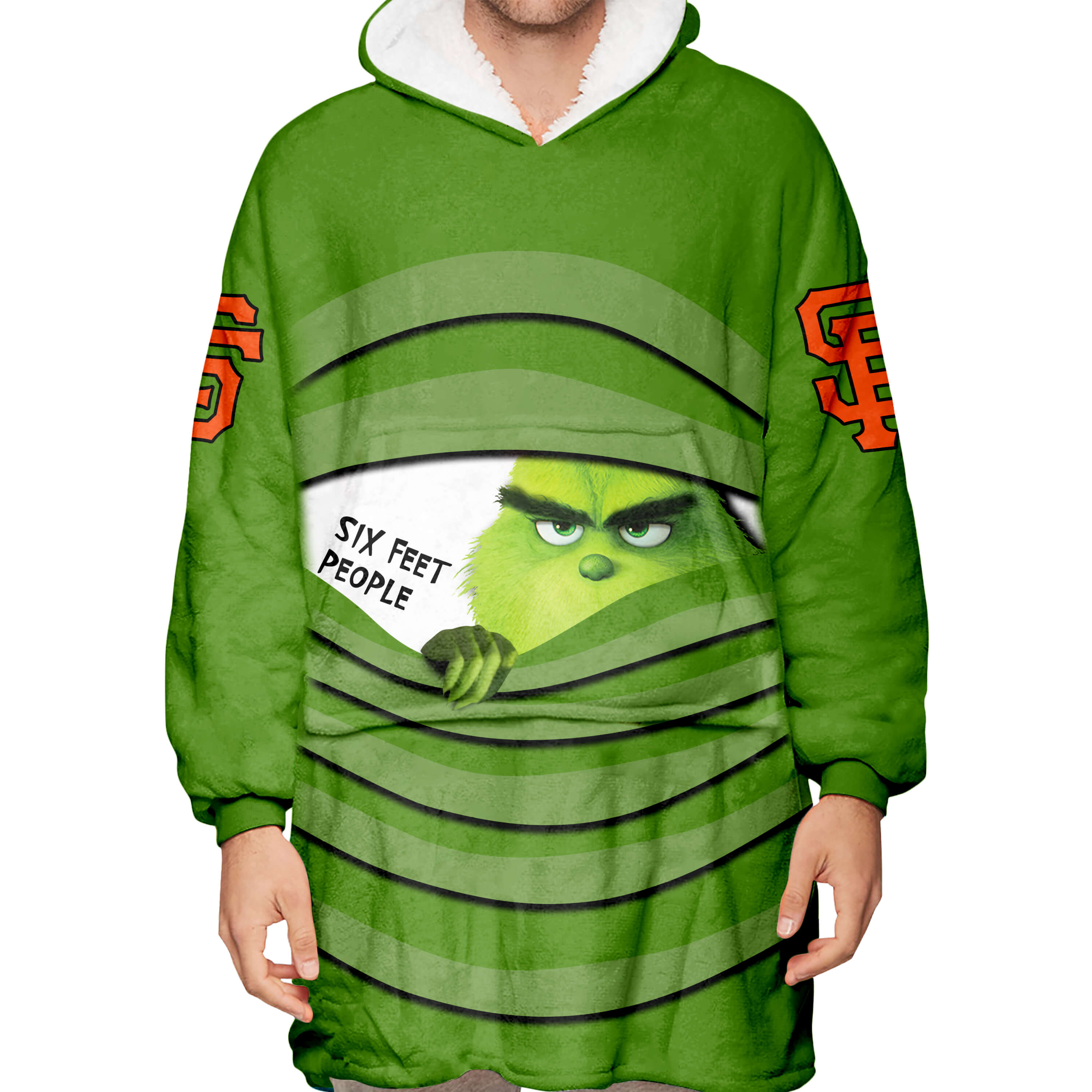 The Grinch – Six Feet People – San Francisco Giants - Oodie Blanket - Image 3