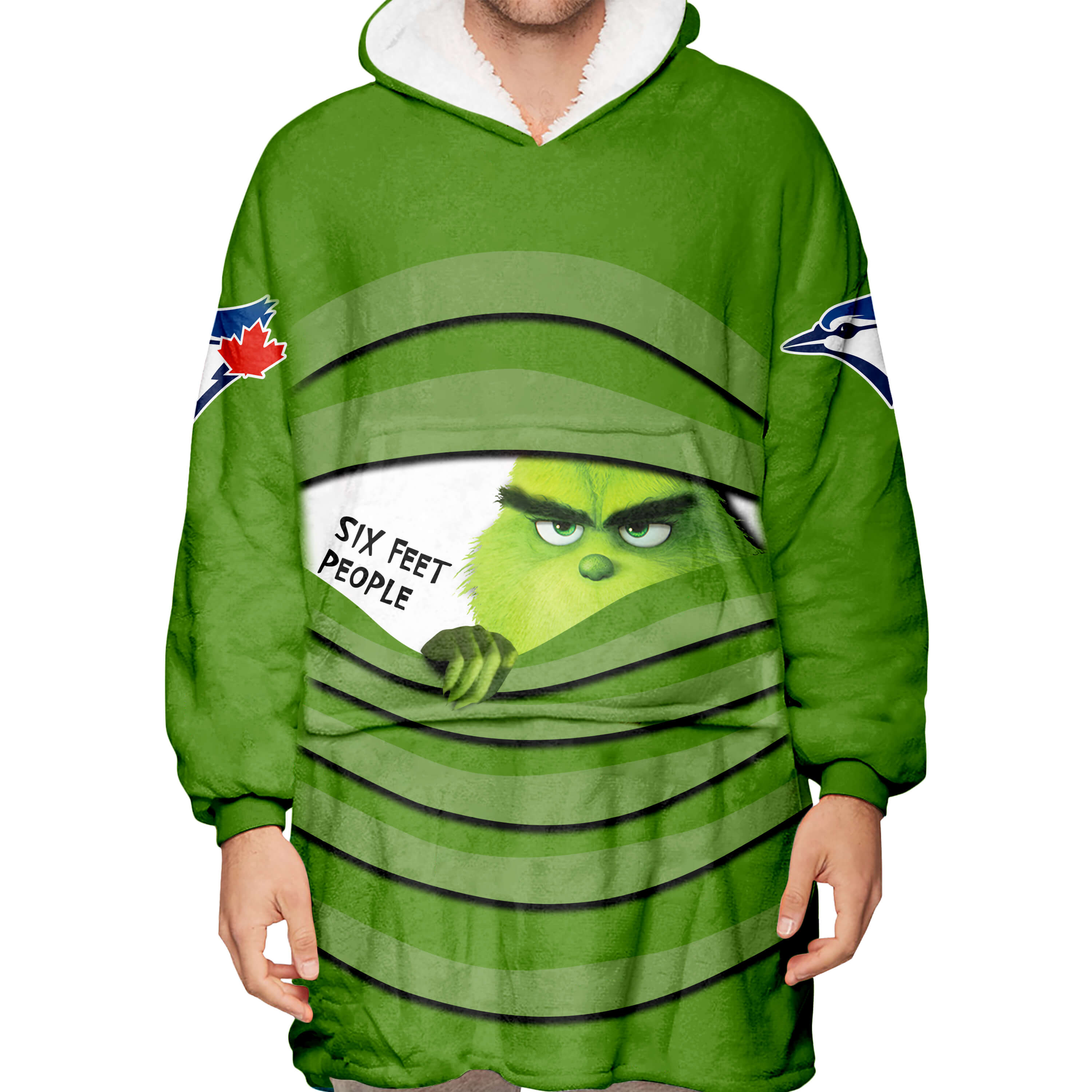 The Grinch – Six Feet People – Toronto Blue Jays - Oodie Blanket - Image 3