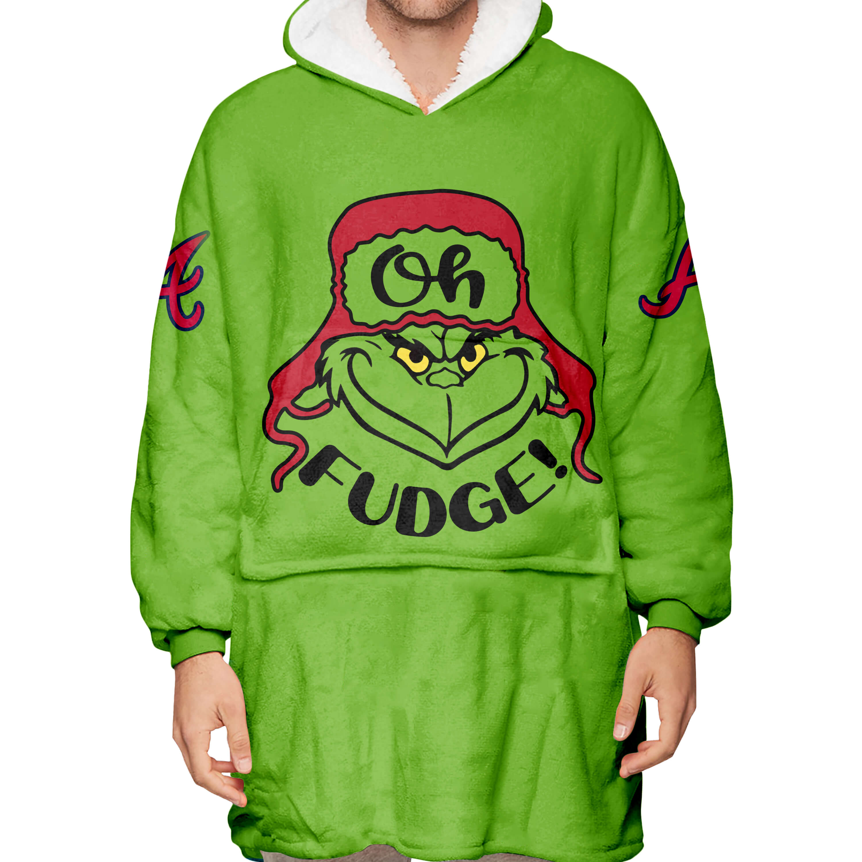 The Grinch – The Grinch – Oh Fudge – Atlanta Braves - Oodie Blanket - Image 3