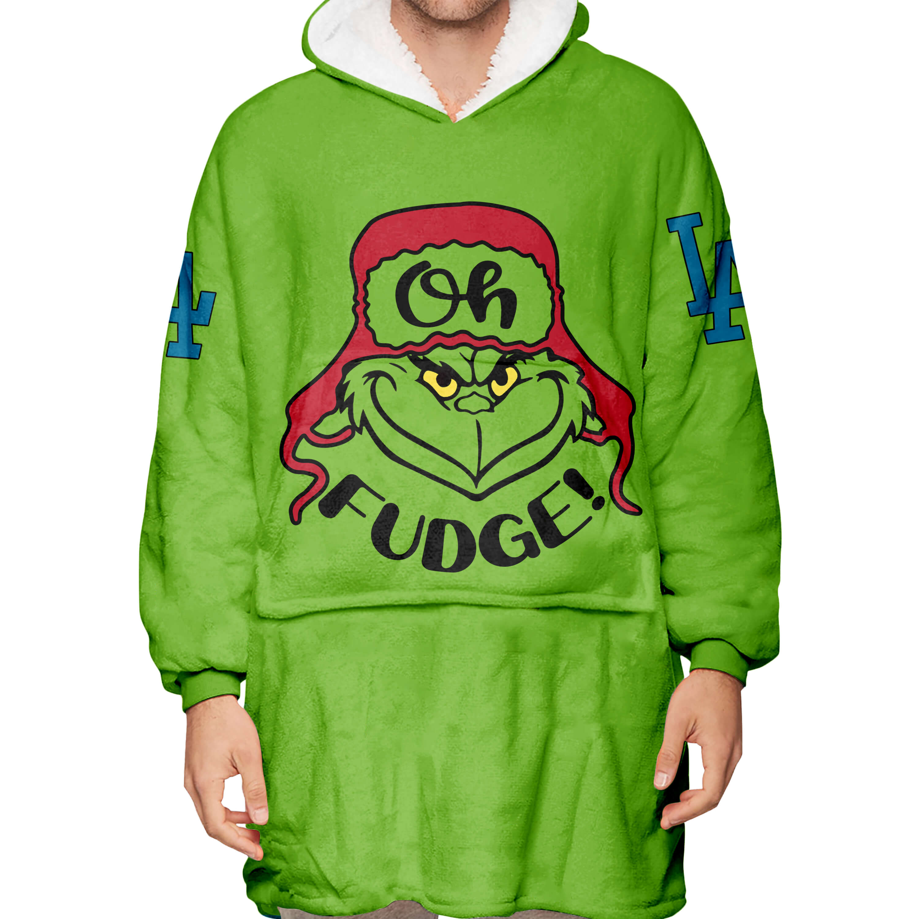 The Grinch – The Grinch – Oh Fudge – Los Angeles Dodgers - Oodie Blanket - Image 3