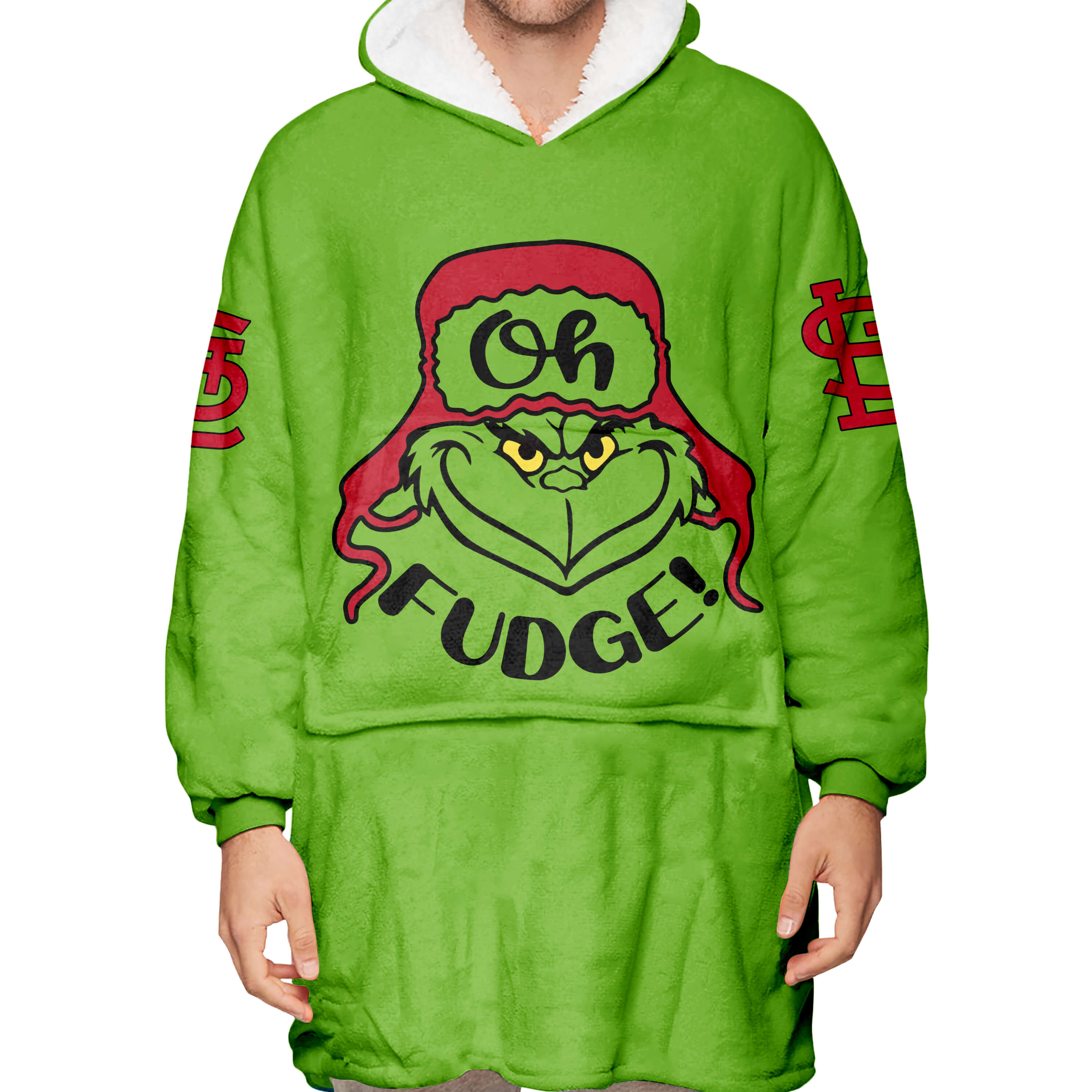 The Grinch – The Grinch – Oh Fudge – St. Louis Cardinals - Oodie Blanket - Image 3