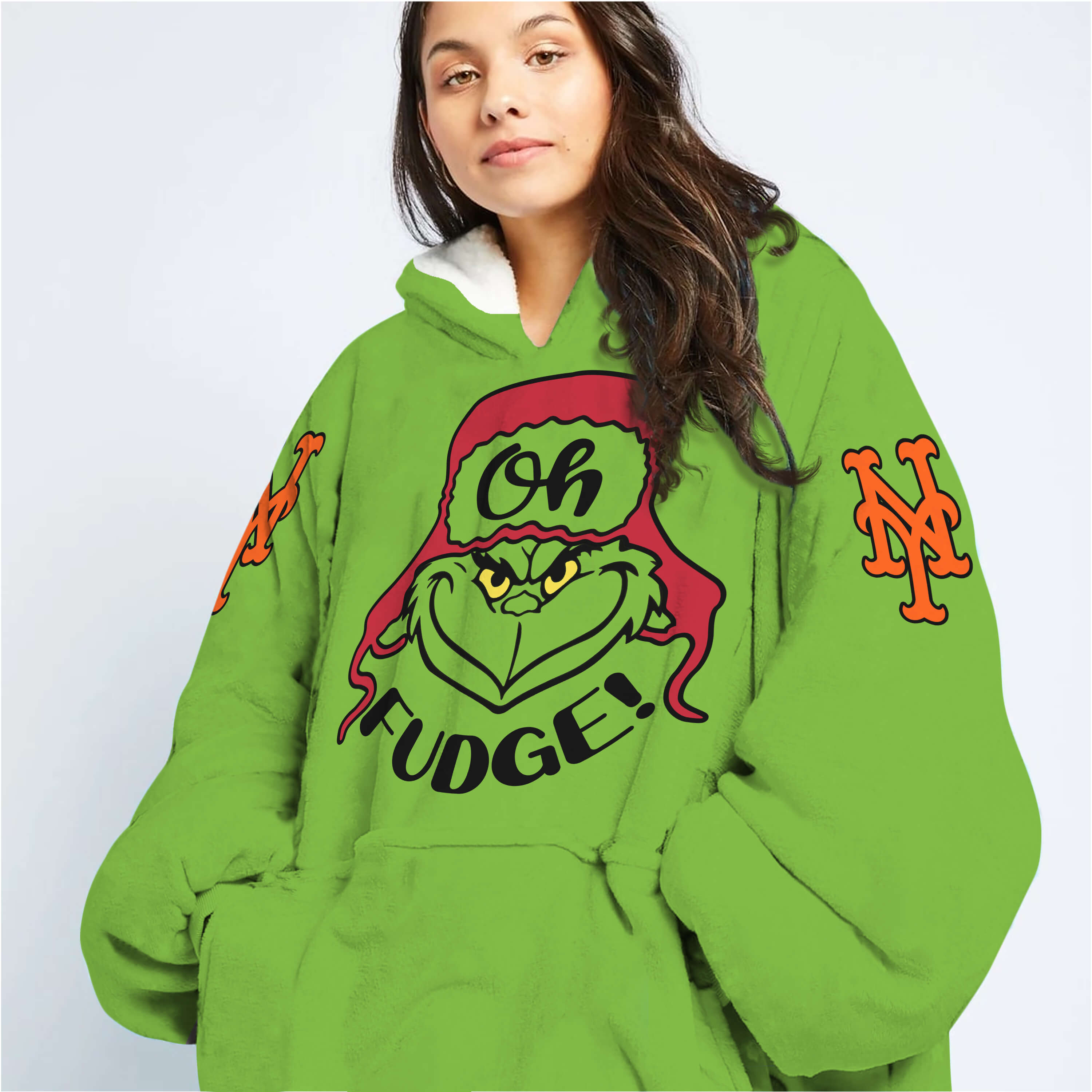 The Grinch – The Grinch – Oh Fudge – New York Mets - Oodie Blanket - Image 2