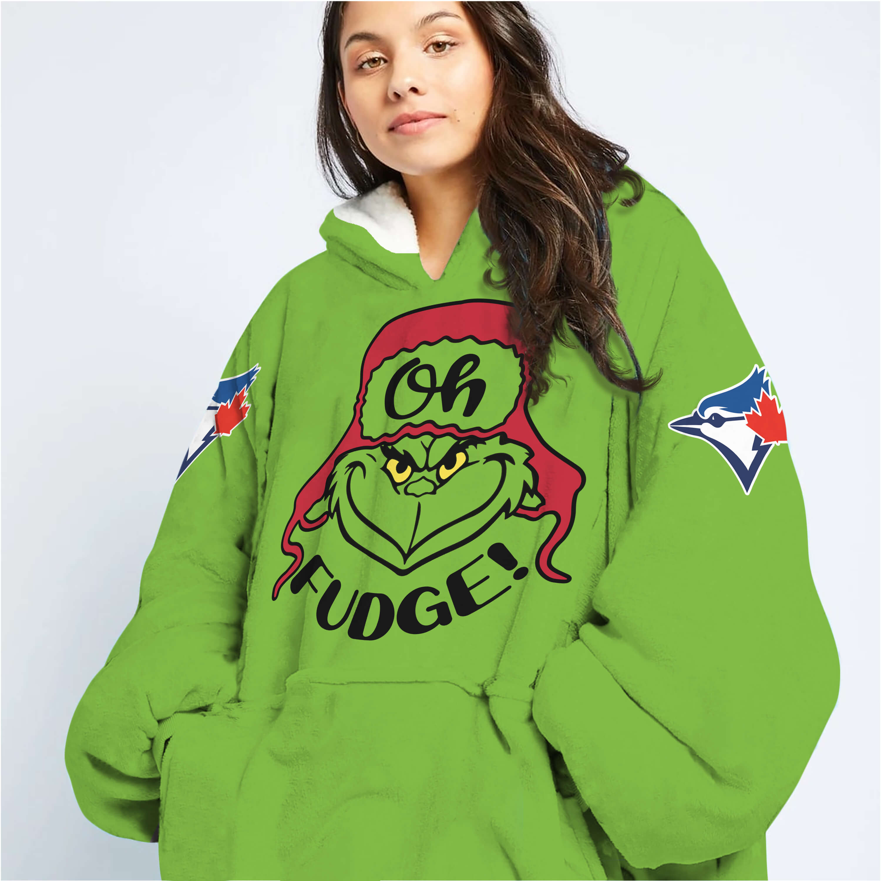 The Grinch – The Grinch – Oh Fudge – Toronto Blue Jays - Oodie Blanket - Image 2