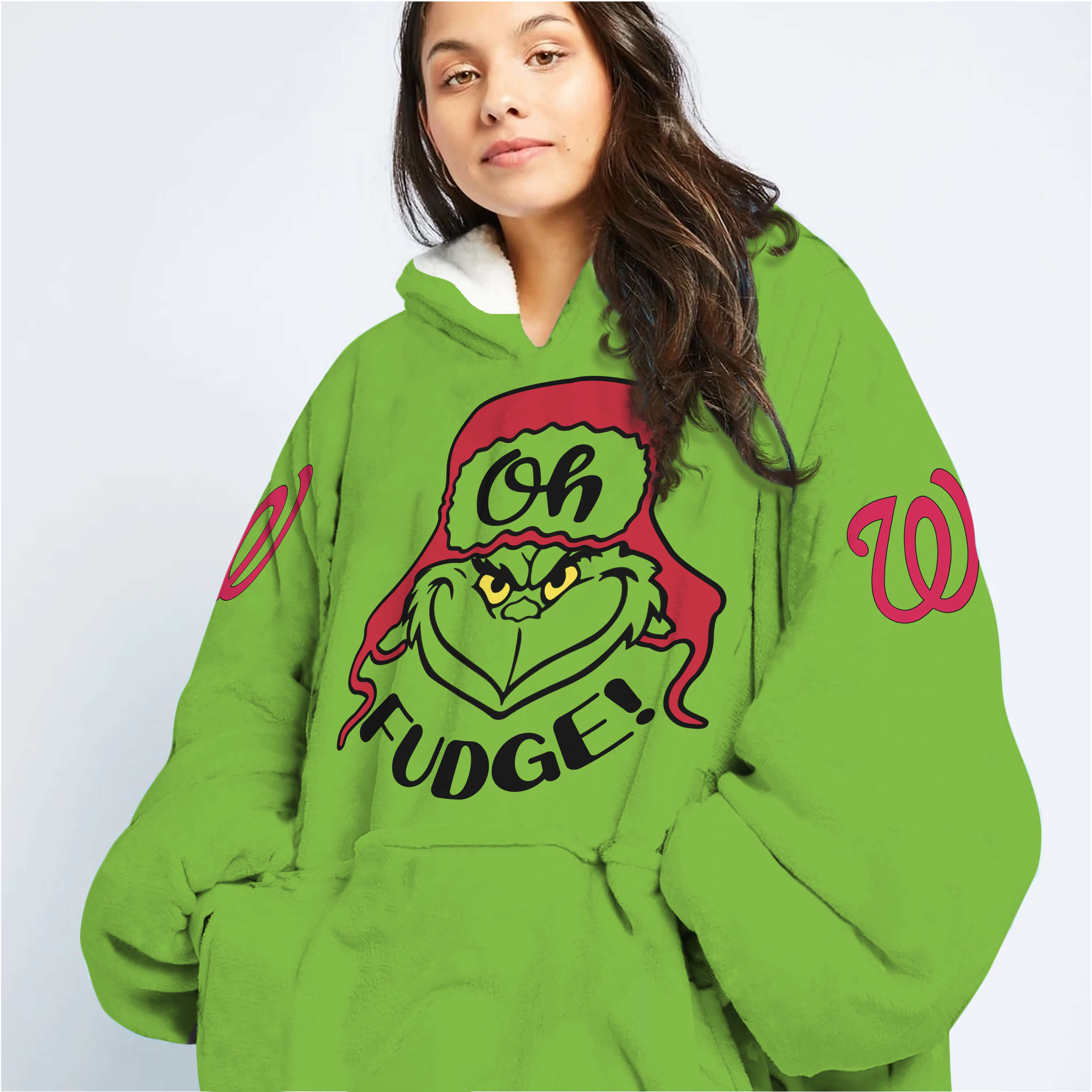 The Grinch – The Grinch – Oh Fudge – Washington Nationals - Oodie Blanket - Image 2