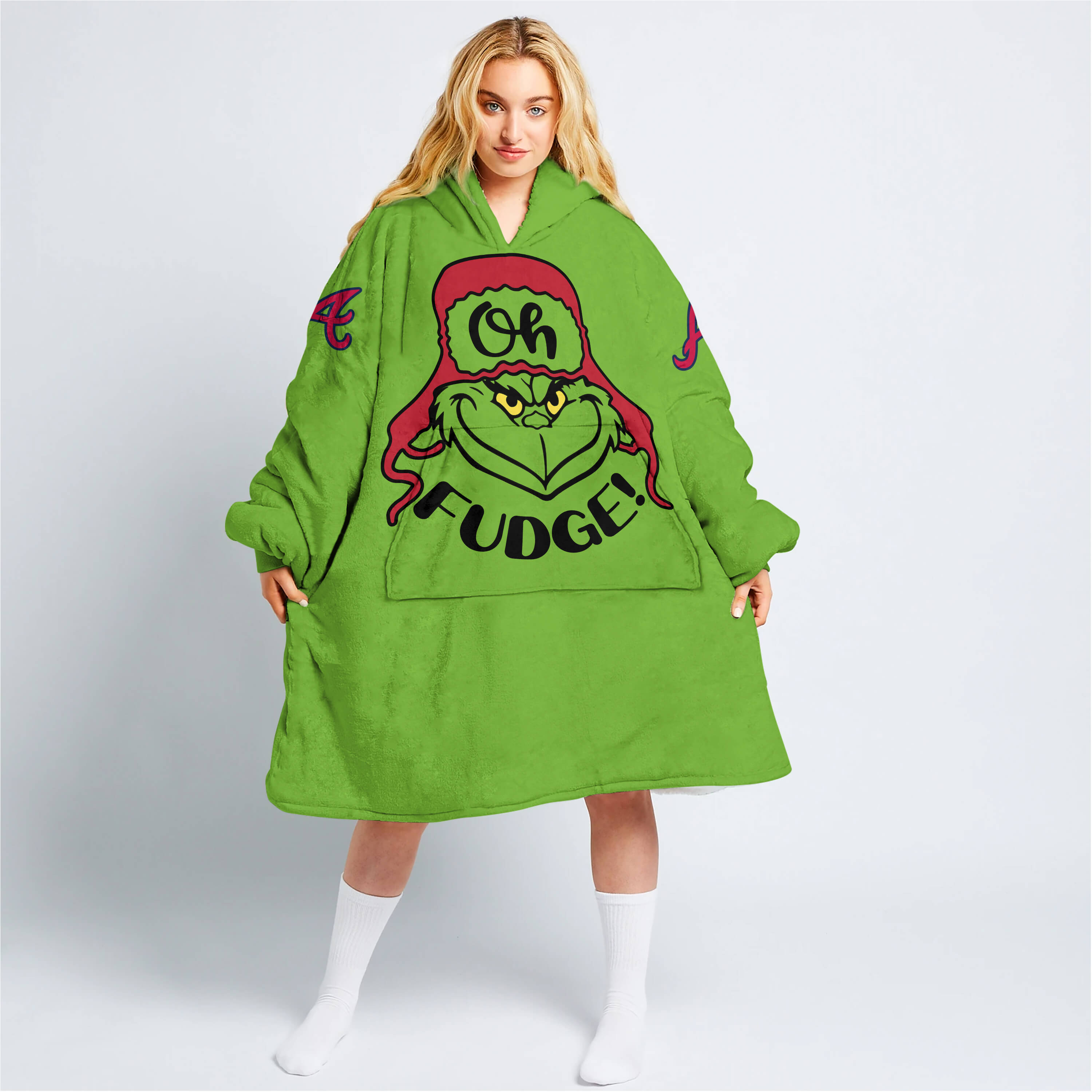 The Grinch – The Grinch – Oh Fudge – Atlanta Braves - Oodie Blanket