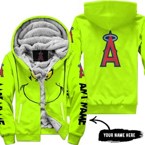 Grinch V2 – Custom Name – Los Angeles Angels - Fleece Zip Hoodie
