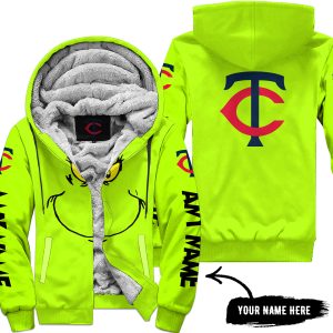 Grinch V2 – Custom Name – Minnesota Twins - Fleece Zip Hoodie
