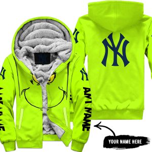 Grinch V2 – Custom Name – New York Yankees - Fleece Zip Hoodie