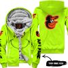 Grinch V2 – Custom Name – Baltimore Orioles - Fleece Zip Hoodie