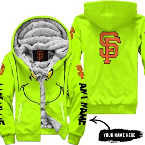 Grinch V2 – Custom Name – San Francisco Giants - Fleece Zip Hoodie