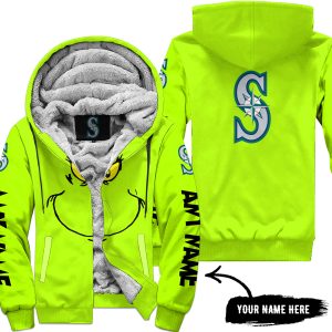 Grinch V2 – Custom Name – Seattle Mariners - Fleece Zip Hoodie
