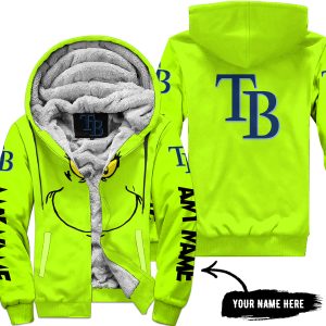Grinch V2 – Custom Name – Tampa Bay Rays - Fleece Zip Hoodie