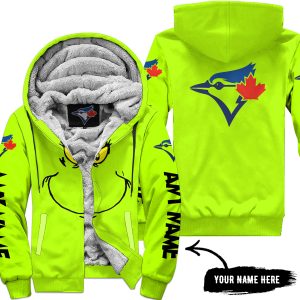 Grinch V2 – Custom Name – Toronto Blue Jays - Fleece Zip Hoodie