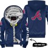 Grinch V2 – Custom Name – Atlanta Braves - Fleece Zip Hoodie
