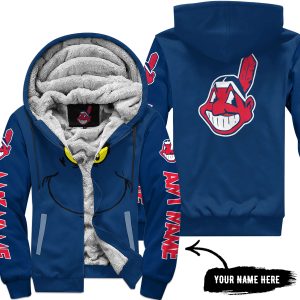 Grinch V2 – Custom Name – Cleveland Indians - Fleece Zip Hoodie