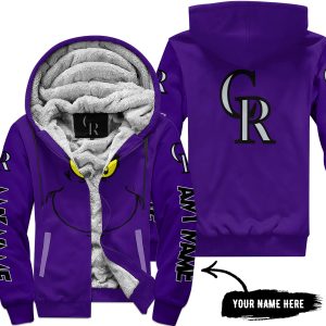 Grinch V2 – Custom Name – Colorado Rockies - Fleece Zip Hoodie