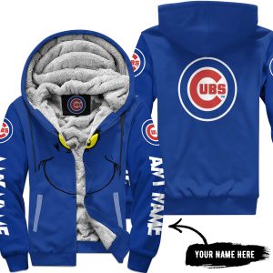 Grinch V2 – Custom Name – Chicago Cubs - Fleece Zip Hoodie