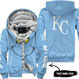 Grinch V2 – Custom Name – Kansas City Royals - Fleece Zip Hoodie