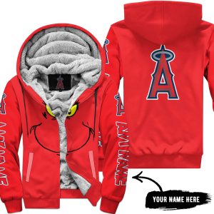 Grinch V2 – Custom Name – Los Angeles Angels - Fleece Zip Hoodie