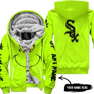 Grinch V2 – Custom Name – Chicago White Sox - Fleece Zip Hoodie