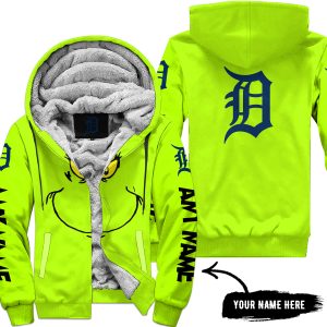 Grinch V2 – Custom Name – Detroit Tigers - Fleece Zip Hoodie