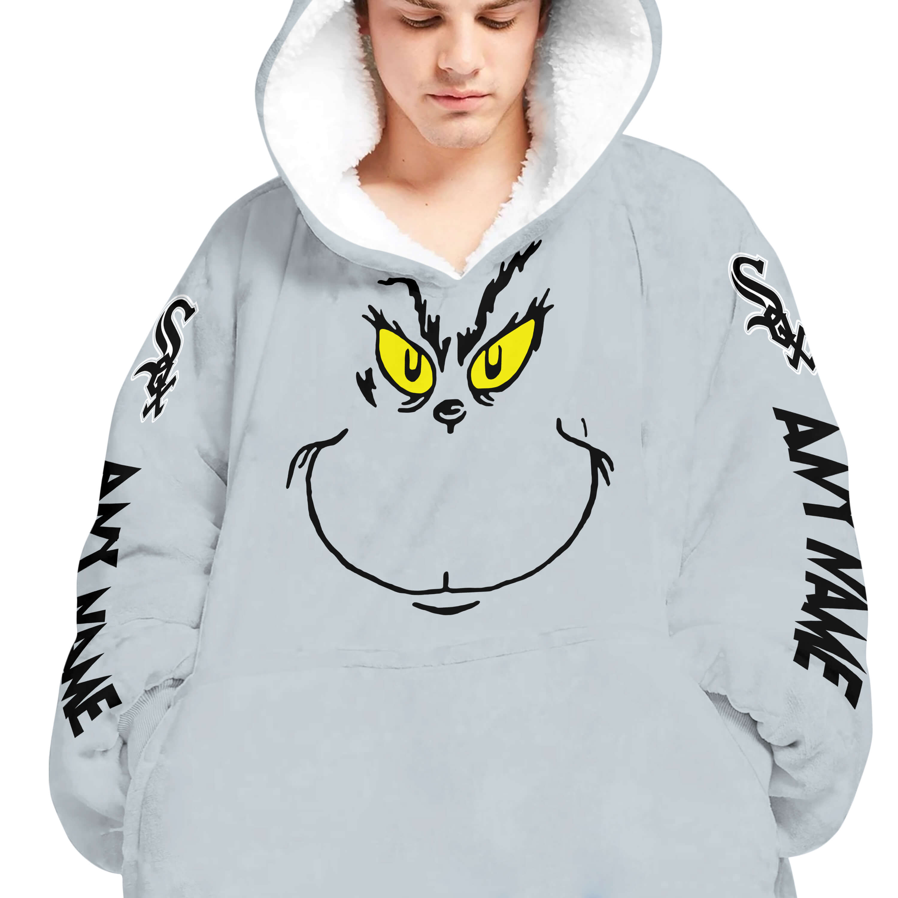 Grinch V2 – Custom Name – Chicago White Sox - Oodie Blanket - Image 4