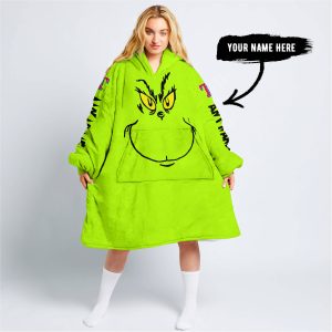 Grinch V2 – Custom Name – Texas Rangers - Oodie Blanket