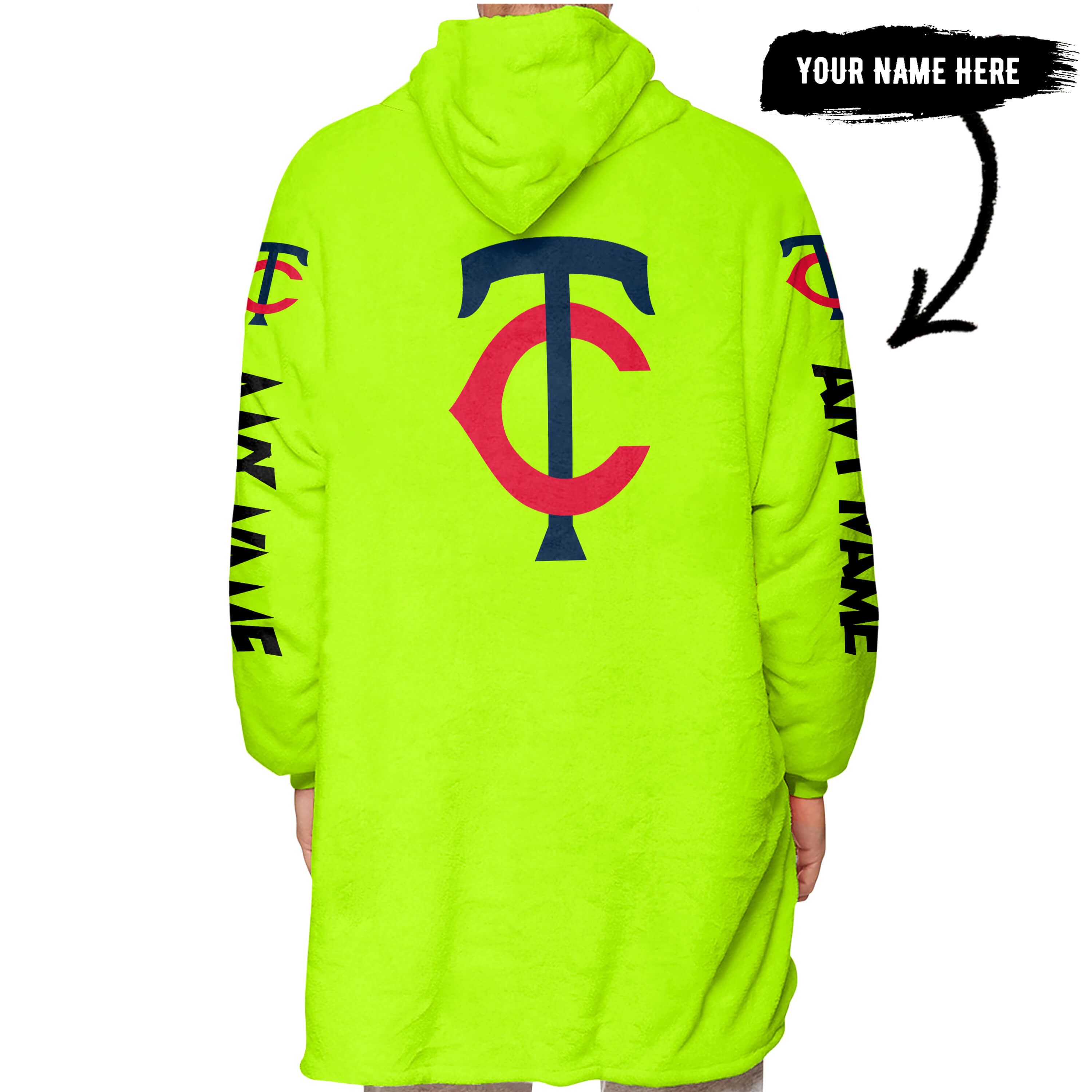 Grinch V2 – Custom Name – Minnesota Twins - Oodie Blanket - Image 3