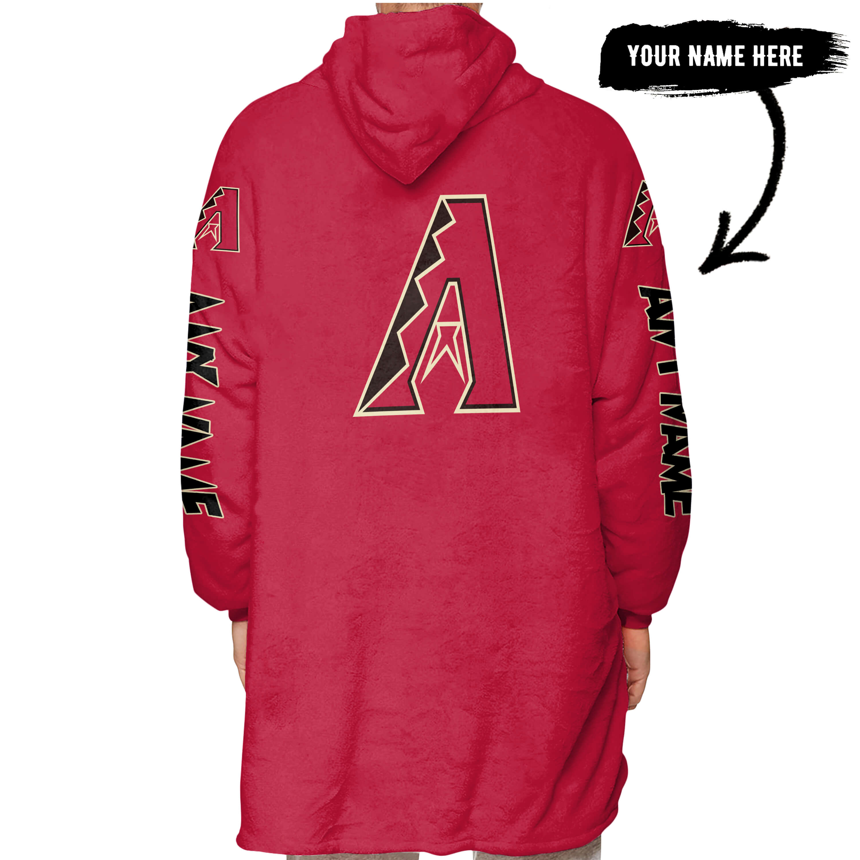 Grinch V2 – Custom Name – Arizona Diamondbacks - Oodie Blanket - Image 3