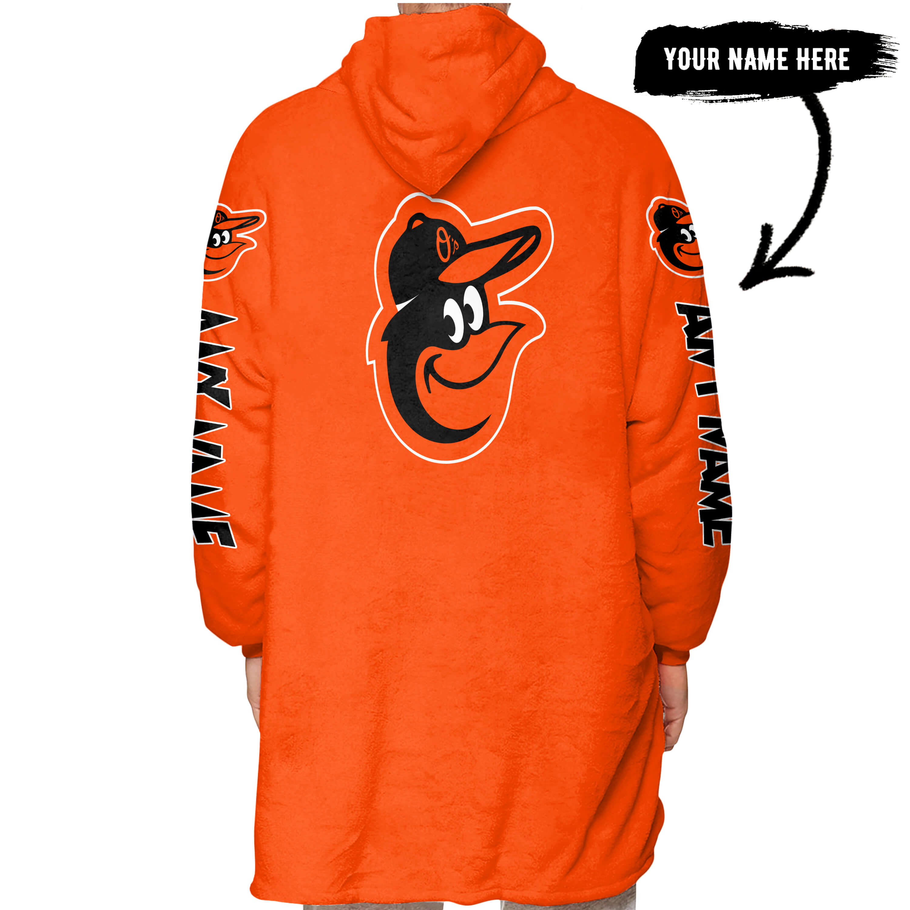 Grinch V2 – Custom Name – Baltimore Orioles - Oodie Blanket - Image 3
