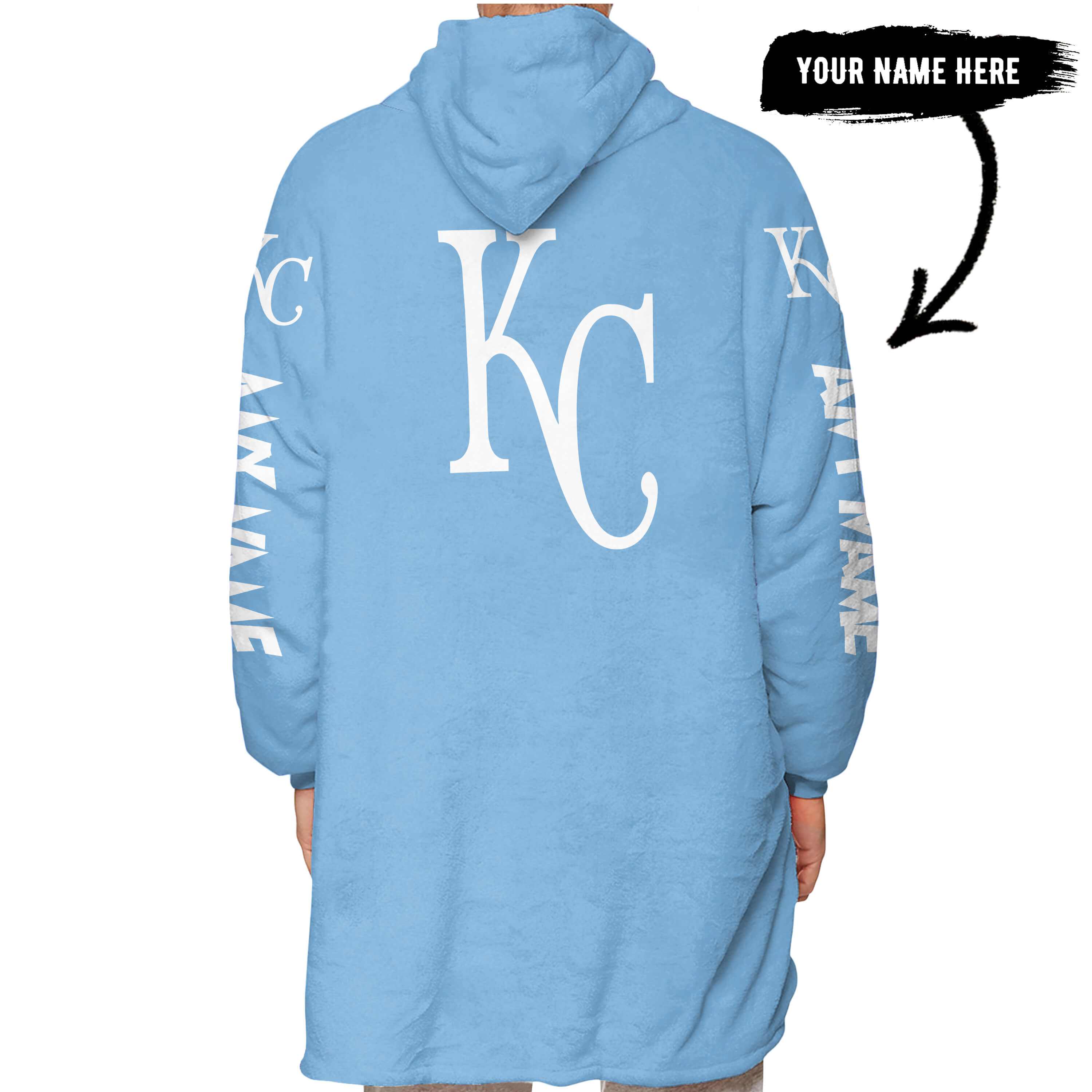 Grinch V2 – Custom Name – Kansas City Royals - Oodie Blanket - Image 3