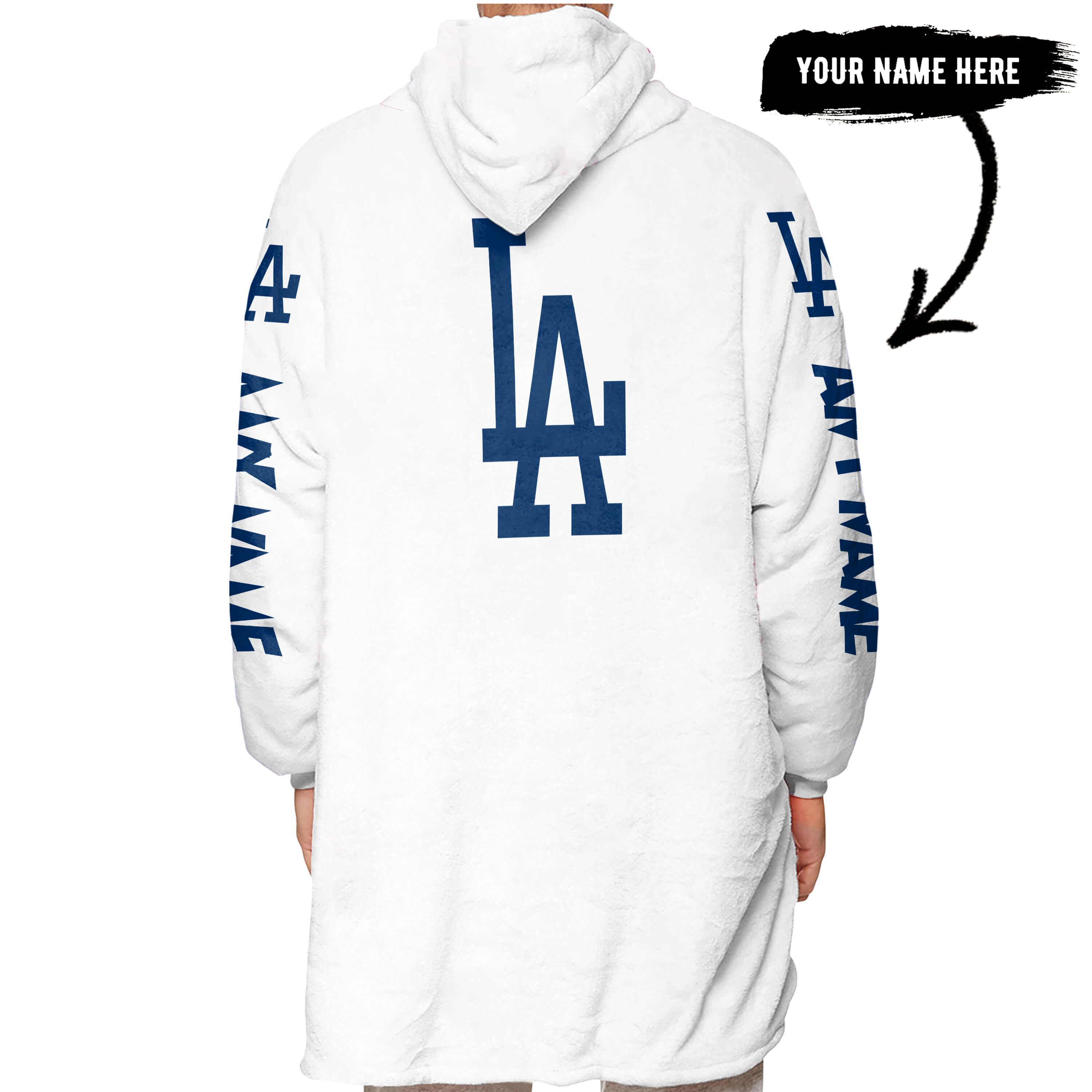 Grinch V2 – Custom Name – Los Angeles Dodgers - Oodie Blanket - Image 3