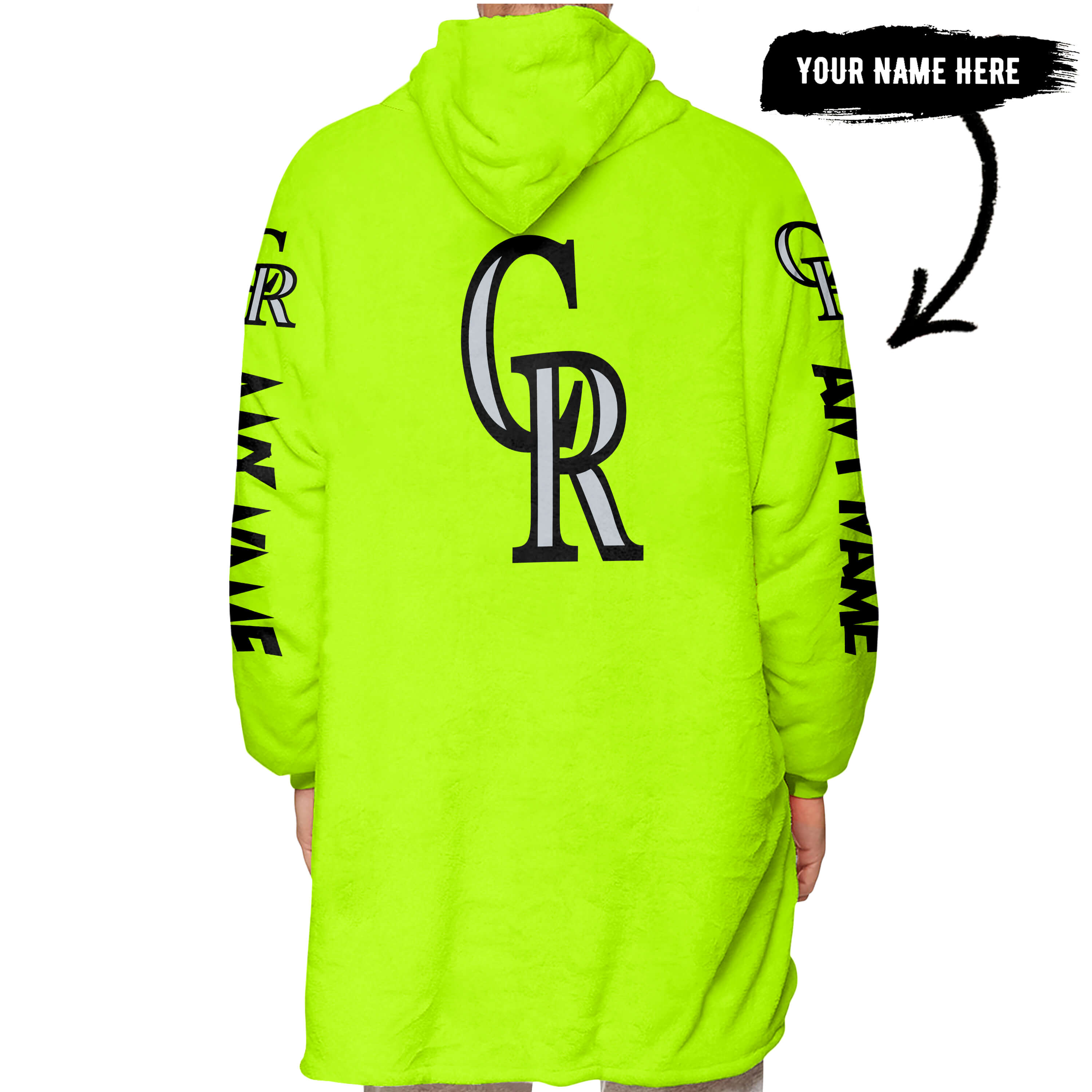 Grinch V2 – Custom Name – Colorado Rockies - Oodie Blanket - Image 3