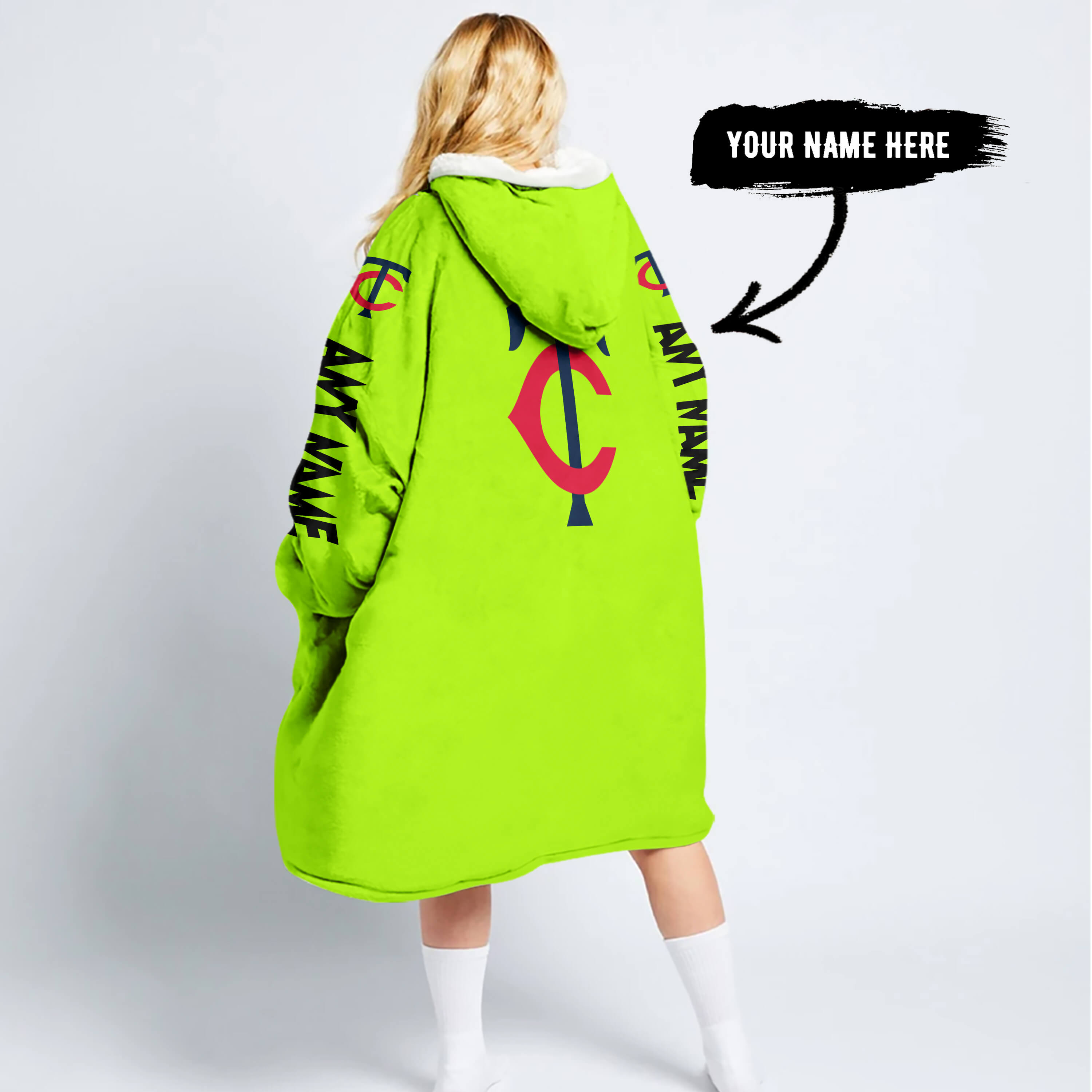 Grinch V2 – Custom Name – Minnesota Twins - Oodie Blanket - Image 2