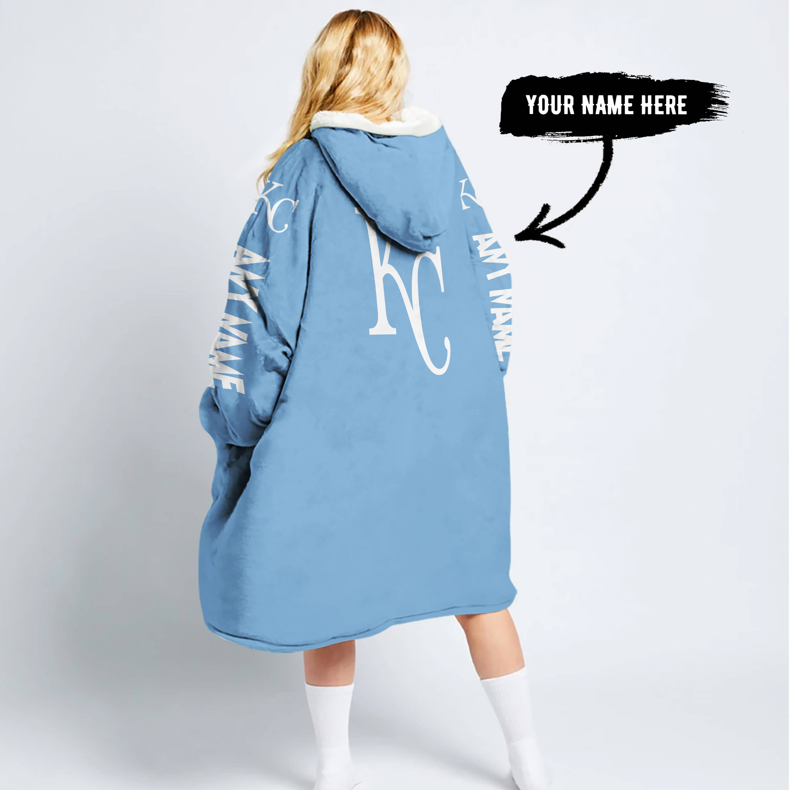 Grinch V2 – Custom Name – Kansas City Royals - Oodie Blanket - Image 2