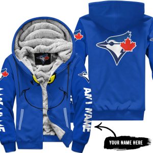 Grinch V2 – Custom Name – Toronto Blue Jays - Fleece Zip Hoodie