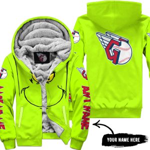 Grinch V2 – Custom Name – Cleveland Guardians - Fleece Zip Hoodie