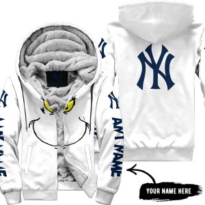 Grinch V2 – Custom Name – New York Yankees - Fleece Zip Hoodie