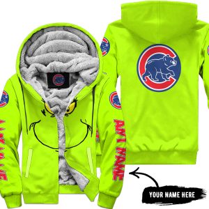 Grinch V2 – Custom Name – Chicago Cubs - Fleece Zip Hoodie