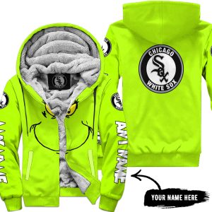 Grinch V2 – Custom Name – Chicago White Sox - Fleece Zip Hoodie