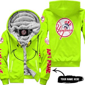 Grinch V2 – Custom Name – New York Yankees - Fleece Zip Hoodie