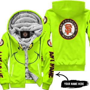 Grinch V2 – Custom Name – San Francisco Giants - Fleece Zip Hoodie