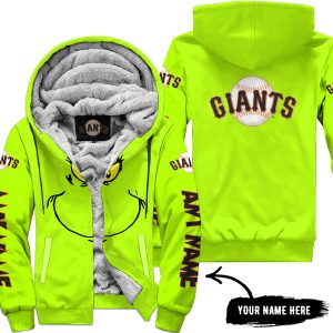 Grinch V2 – Custom Name – San Francisco Giants 2 - Fleece Zip Hoodie