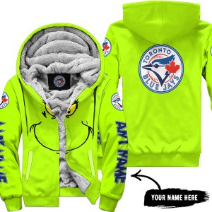 GRINCH V2 – CUSTOM NAME – TORONTO BLUE JAYS - FLEECE ZIP HOODIE