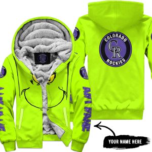 Grinch V2 – Custom Name – Colorado Rockies 2 - Fleece Zip Hoodie
