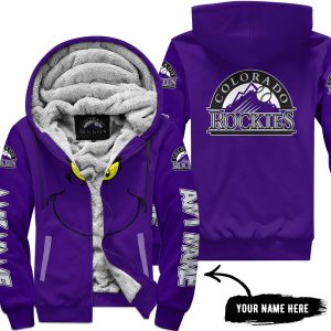 Grinch V2 – Custom Name – Colorado Rockies- Fleece Zip Hoodie