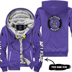 Grinch V2 – Custom Name – Colorado Rockies 2 - Fleece Zip Hoodie