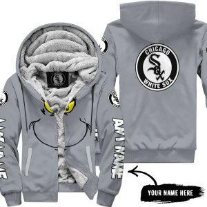 Grinch V2 – Custom Name – Chicago White Sox - Fleece Zip Hoodie