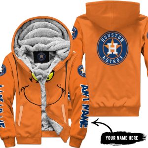 Grinch V2 – Custom Name – Houston Astros - Fleece Zip Hoodie
